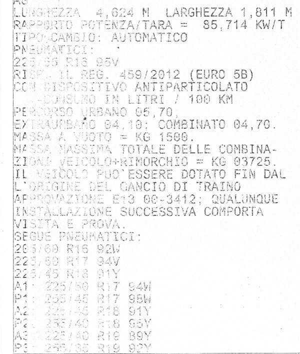 misure pneumatici F31 320d Modern e carta di circolazione | BMWpassion  forum e blog